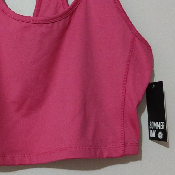 Sommer Ray Pink Cropped Racerback Top Exercise Yoga ActiveWear NEW - Picture 3 of 4